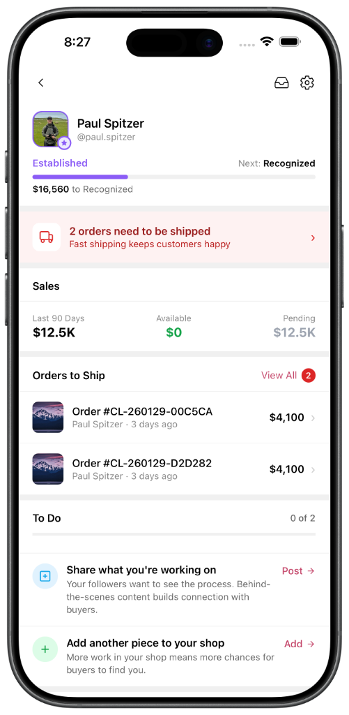 Verra seller dashboard